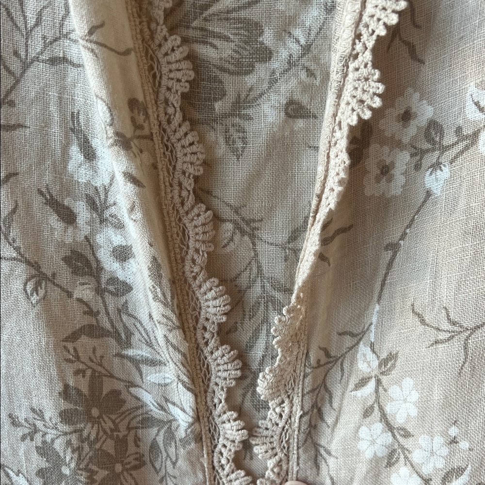 Elena Baldi Italian Silk Blend Cream Floral Duster Cardigan - Picture 3 of 11